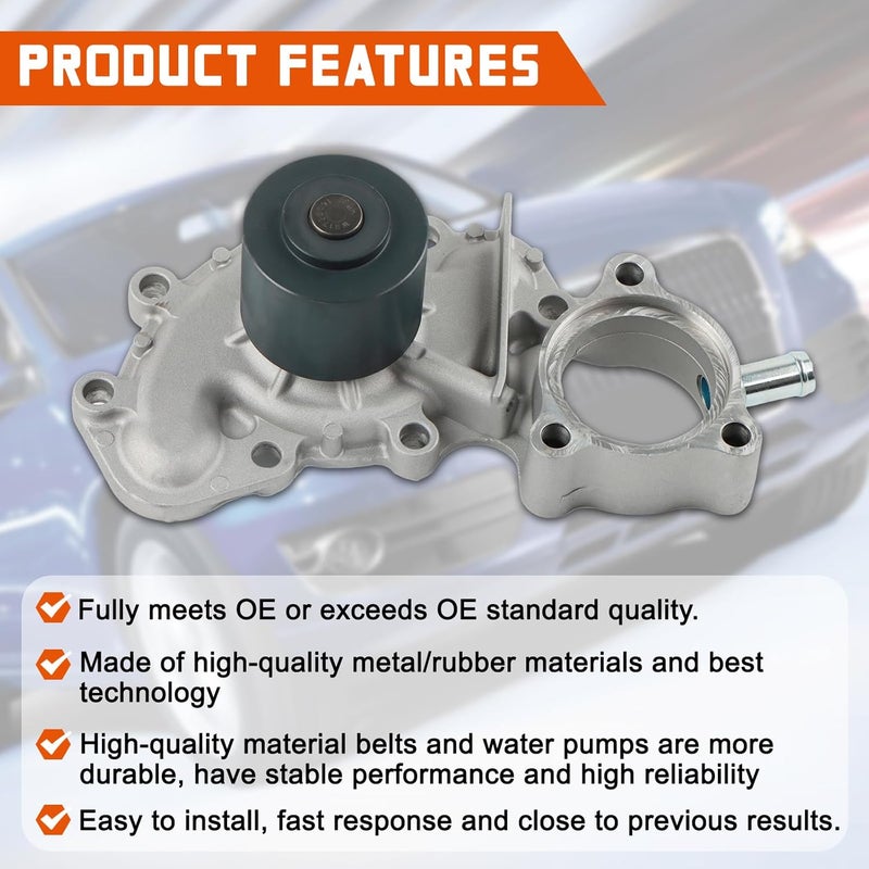 Daysyore 3.4L Engine Timing Belt Kit - with Water Pump Fits for 4RUNNER TACOMA TUNDRA 3.4L V6 Engine Timing Belt Water Pump Kit, 1-Year Warranty - Image 4